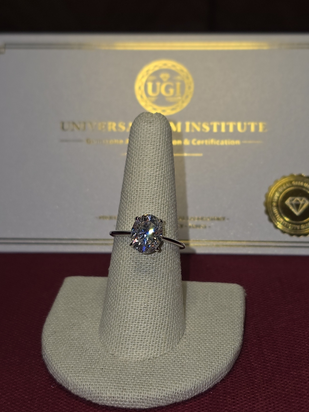 Size 8 3.0ct Moissanite 925 Sterling Silver Ring V